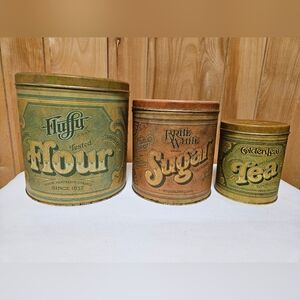 MCM Ballonoff 3pc set Sunshine Brand Tin Canister